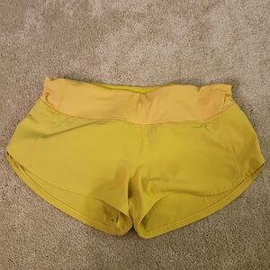 Lululemon Speed Up Low-Rise Vibrant Yellow Athletic Shorts